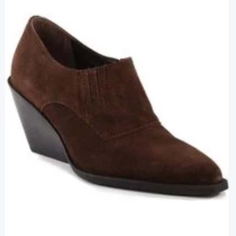 Seychelles Womens Brown Suede Pointed Toe Wedge Shooties Ankle Boots Size 7